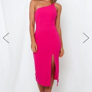 HELLO MOLLY Taking It Back Dress Hot Pink - XS